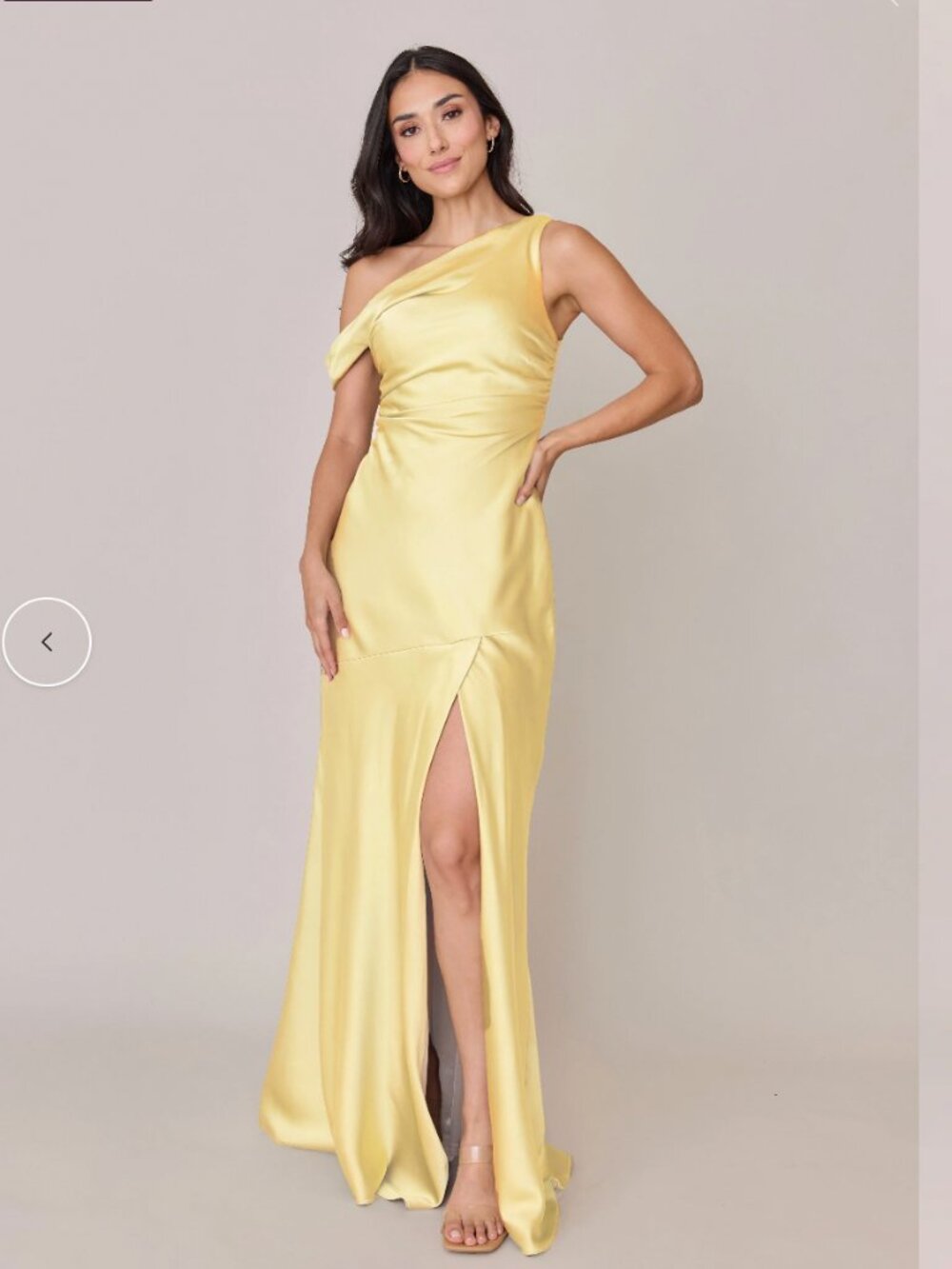Revelry Livvy Satin One Shoulder Dress - YELLOW 740